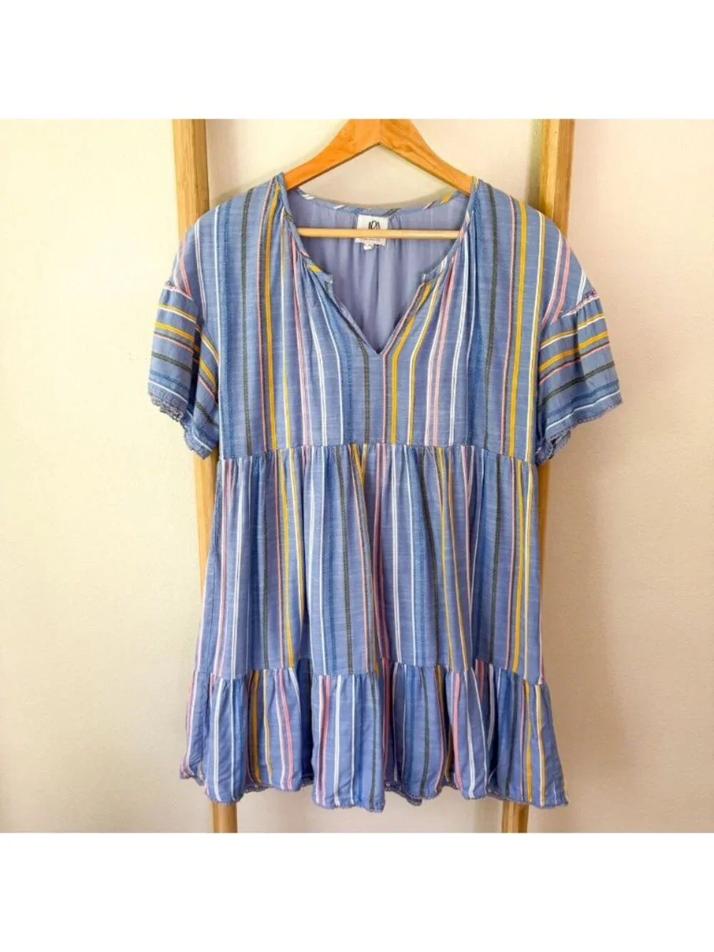 blue or beige dress Angelina Linen Stone L 24) MEASUREMENTS spring sewing Size:22W V Neck Chiffon A